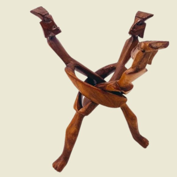Vintage Hand Made Wooden Collapsable Sculpture Art